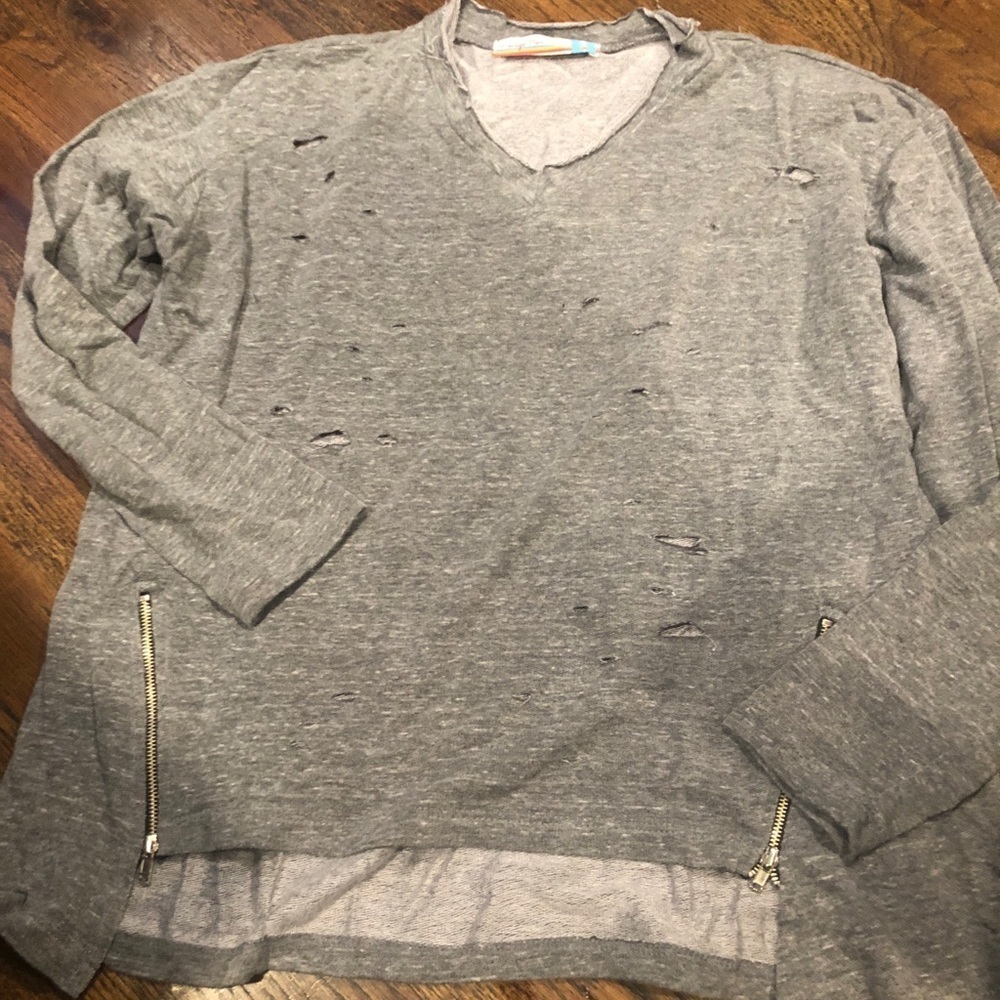 Vintage Havana distressed shirt with side zippers size small